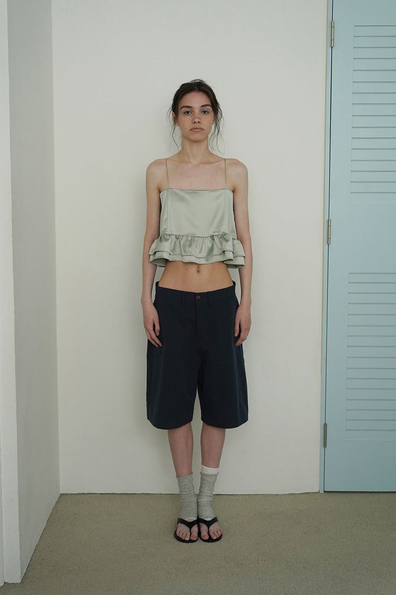 Bow bermuda pants_navy