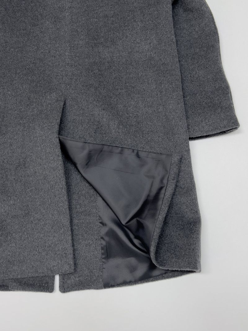 [Merino wool 90%] Stitched collar half coat