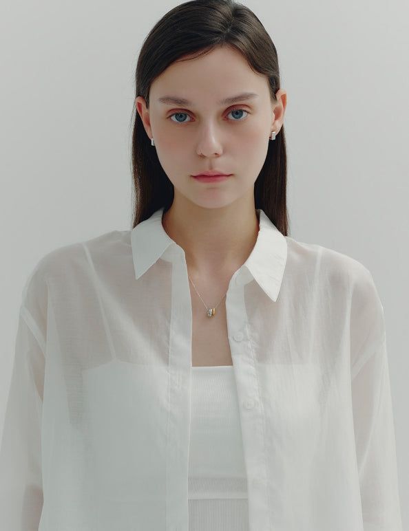 26SS★ Volume Square (W) One-Touch Earrings
