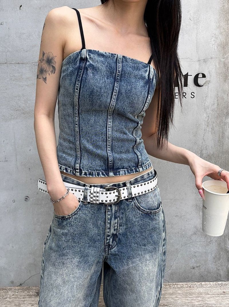Kitch slit denim top