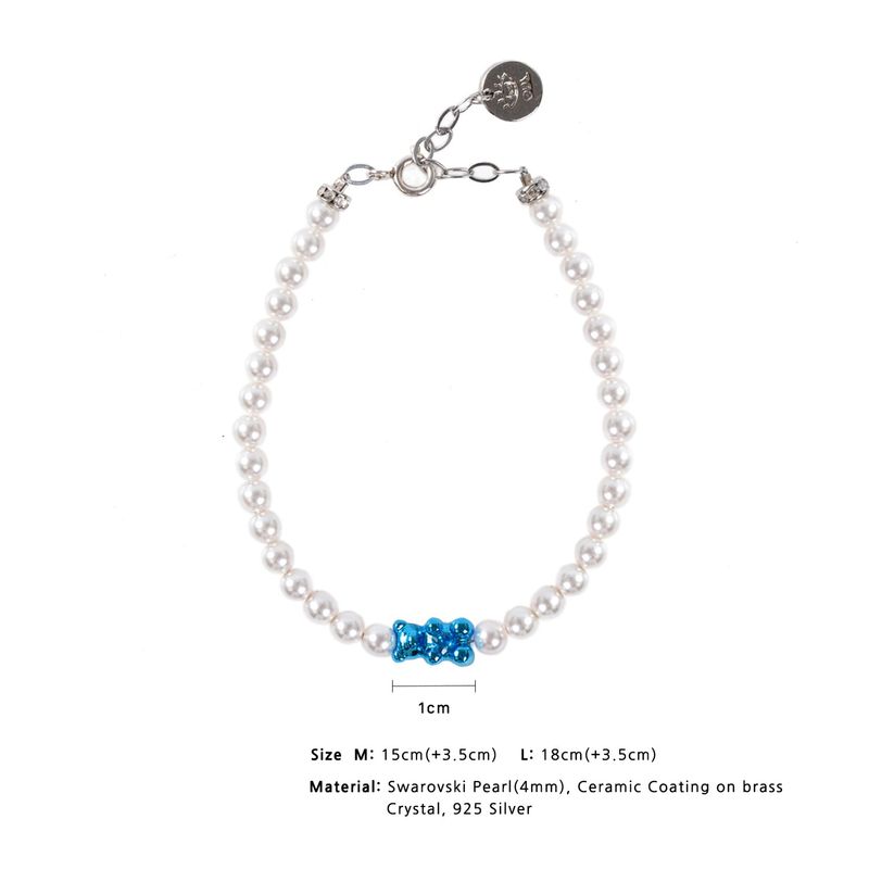 Petit Bear Pearl Bracelet_Blue