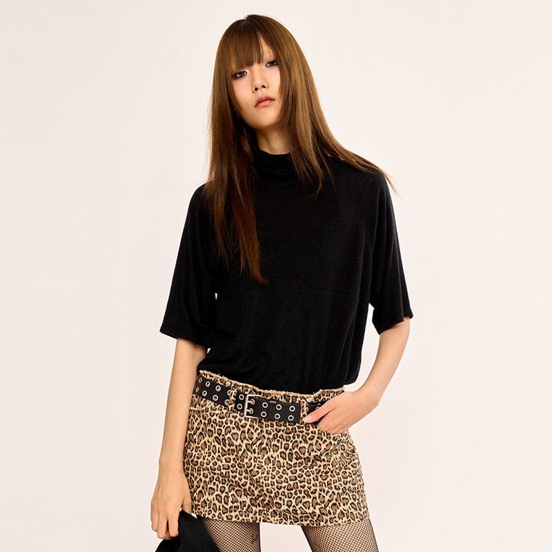 Turtle Neck Top - Black