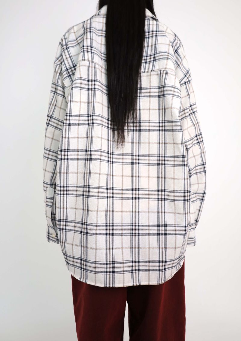 (UNISEX)Nerdy Oversized Checkered Shirt