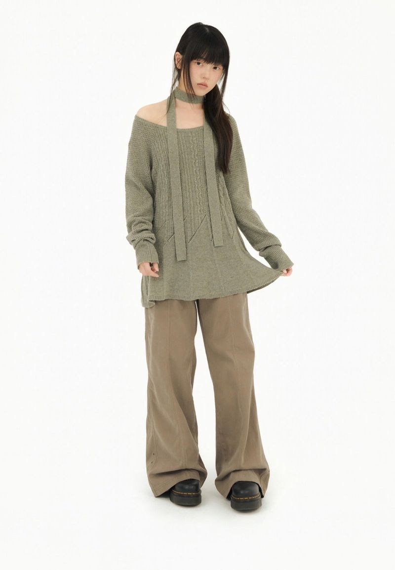 MINI POCKET WIDE COTTON PT BEIGE