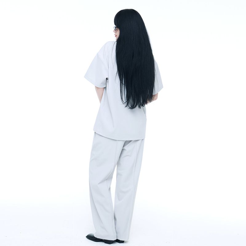 WOVEN 1/2 HALF T-SHIRT COOL GREY