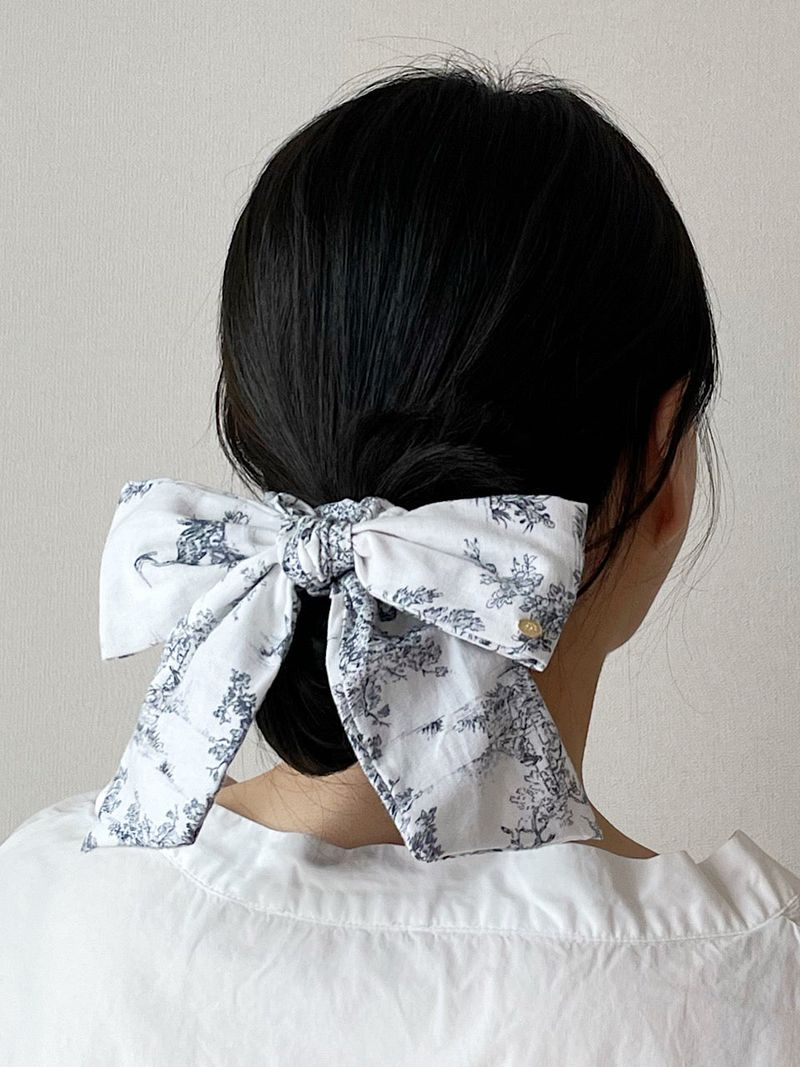 French Etoile Ribbon Scrunchies [Gray]