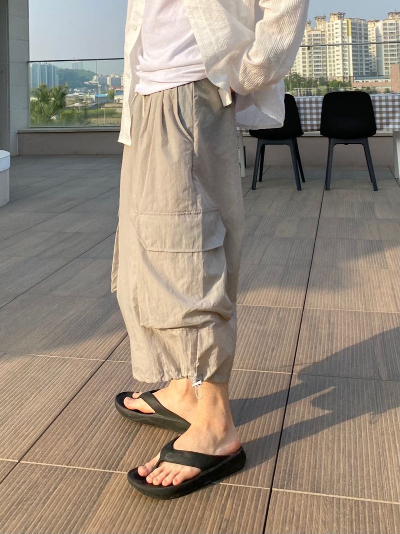 Non collar linen shirt 2C