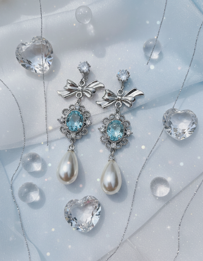 [IVE Wonyoung, Rei Earrings] Aqua Jewel Princess Earring - Fancy Version