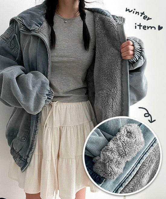 hijjoo（ハイチュー）の「Wootson Bopper Oversized Washing Denim Hooded Jacket（Jackets/Outerwear）」