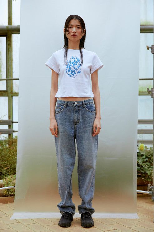 Flower Crop T-shirt (BLUE)