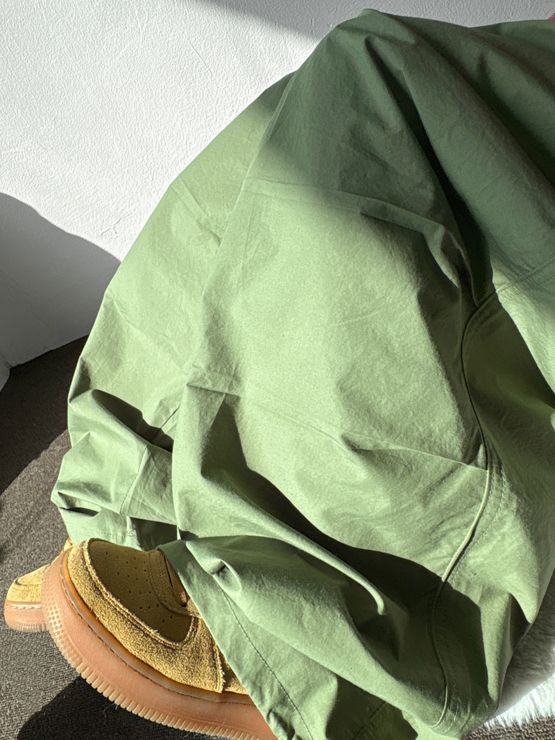 Billion Parachute Balloon Pintuck String Wide Long Pants 3 Colors 