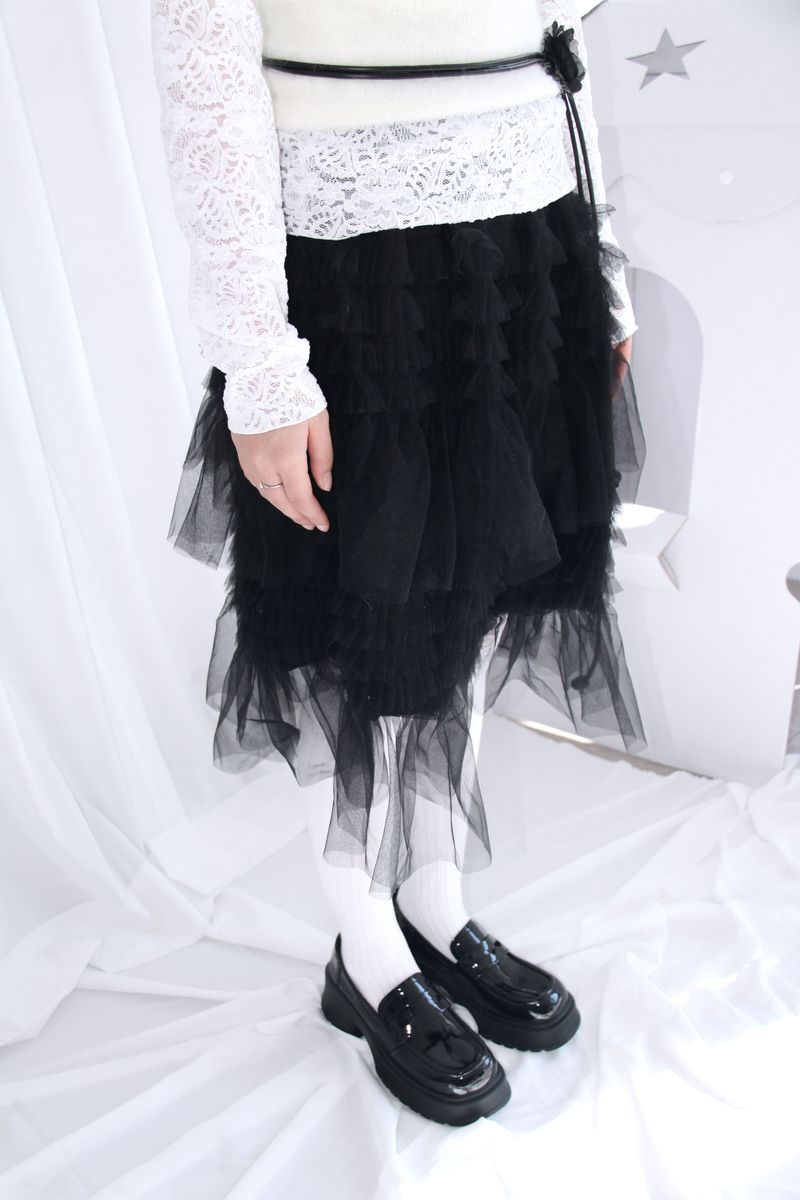 aoyu(アオユ)の「frill lace layered midi skirt(Skirts)」