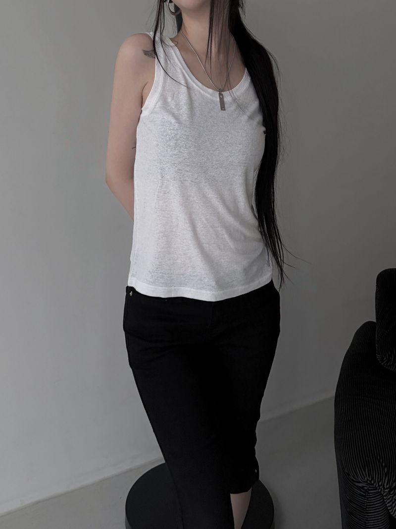 eco linen sleeveless (2color)