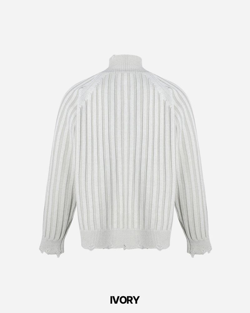 Frame Damage Knit Zip-up
