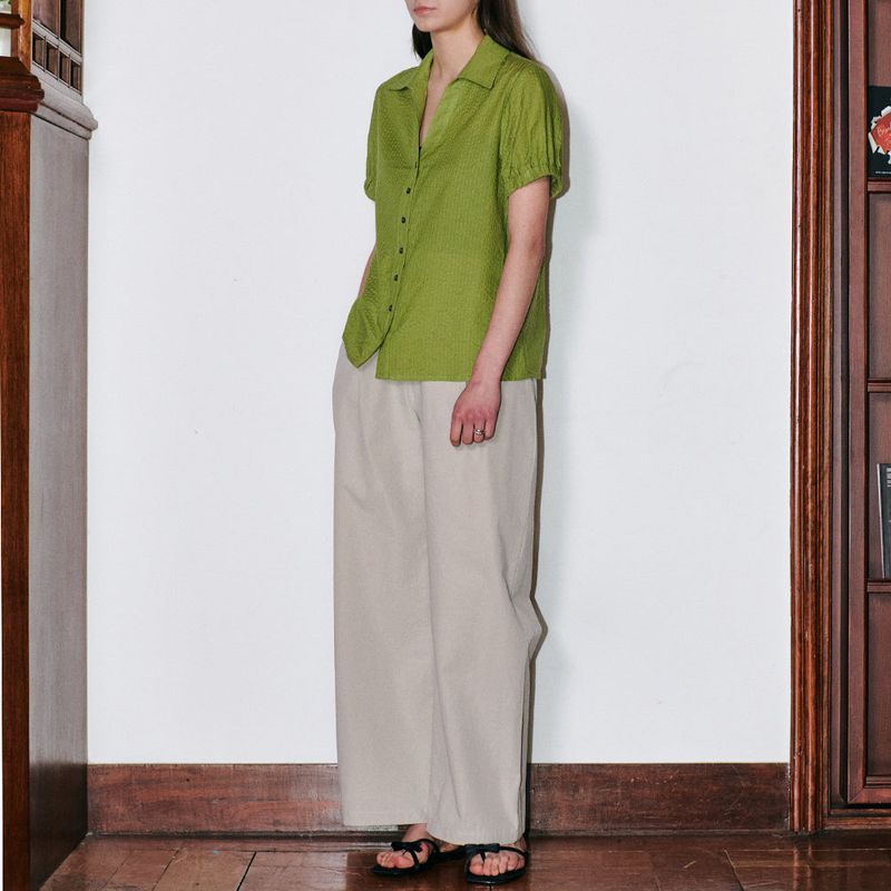 Diagonal Pocket Pants Beige