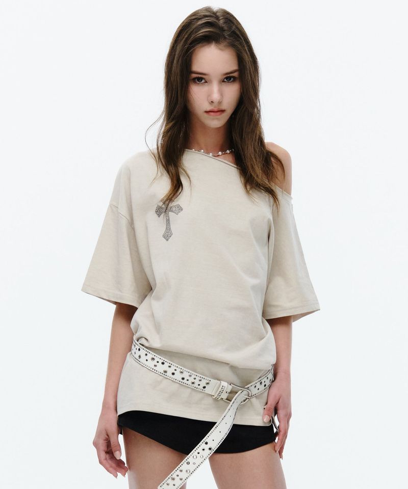 MIDNIGHT MOVE（ミッドナイトムーブ）の「cb cross t (beige)（Tops）」
