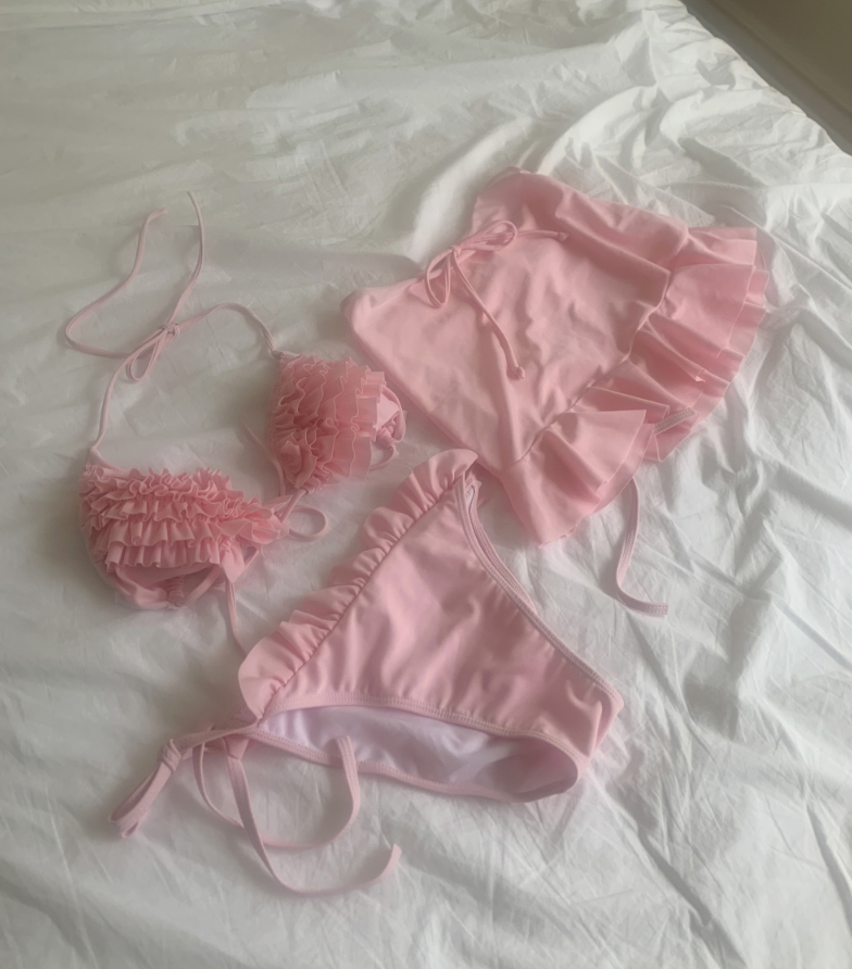 Mermaid Frill Bikini Set (pink)