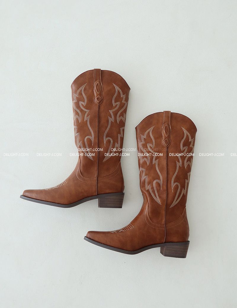 Western Ethnic Embroidered Long Boots