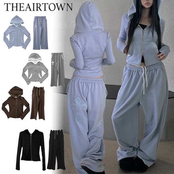 THEAIRTOWN（ザエアータウン）の「クロスウォームトレーニングフードジップアップ (3 color)（トップス）」