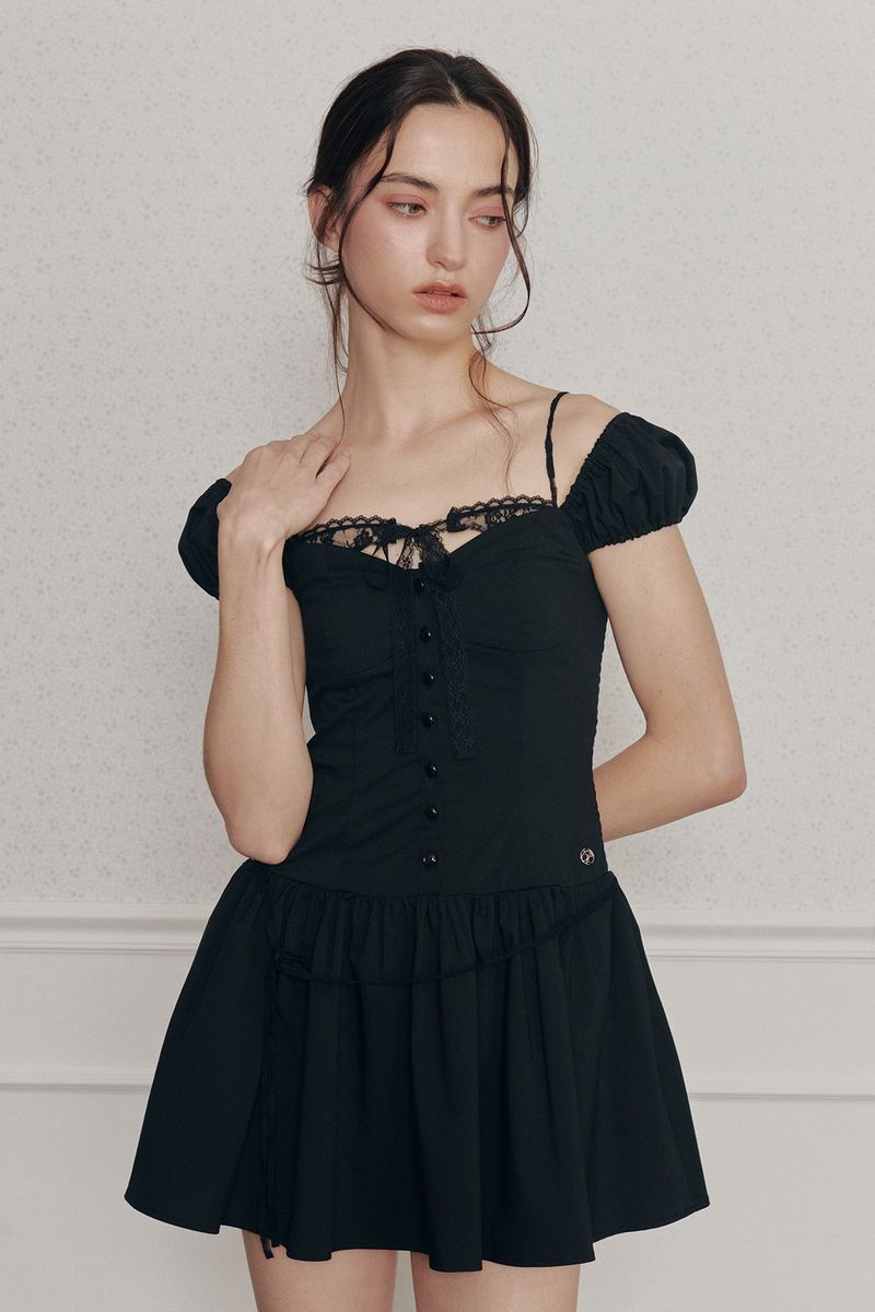 WENDY RIBBON DRESS black