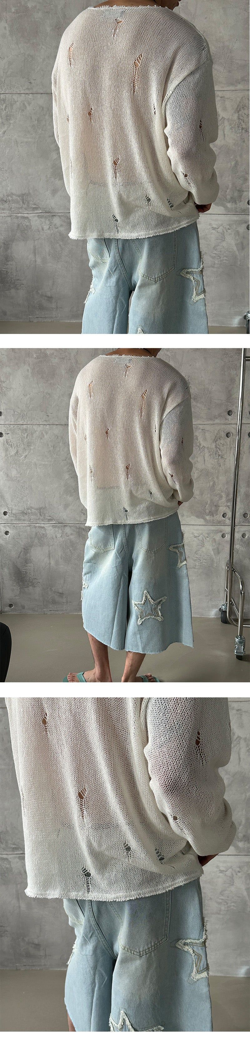 [S/S] Damage net long sleeves (4color)
