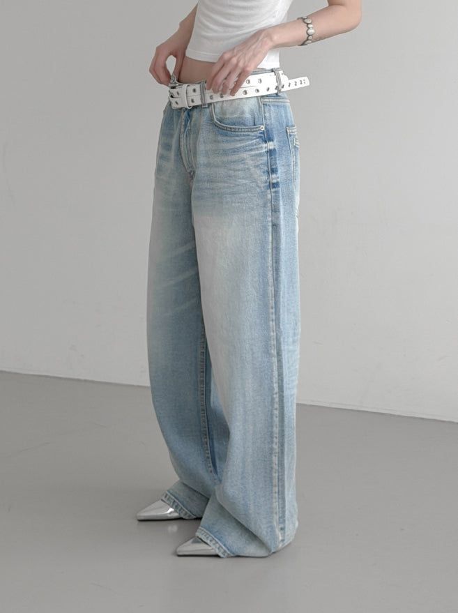 (Unisex) Lumen Double Pocket Washed Denim