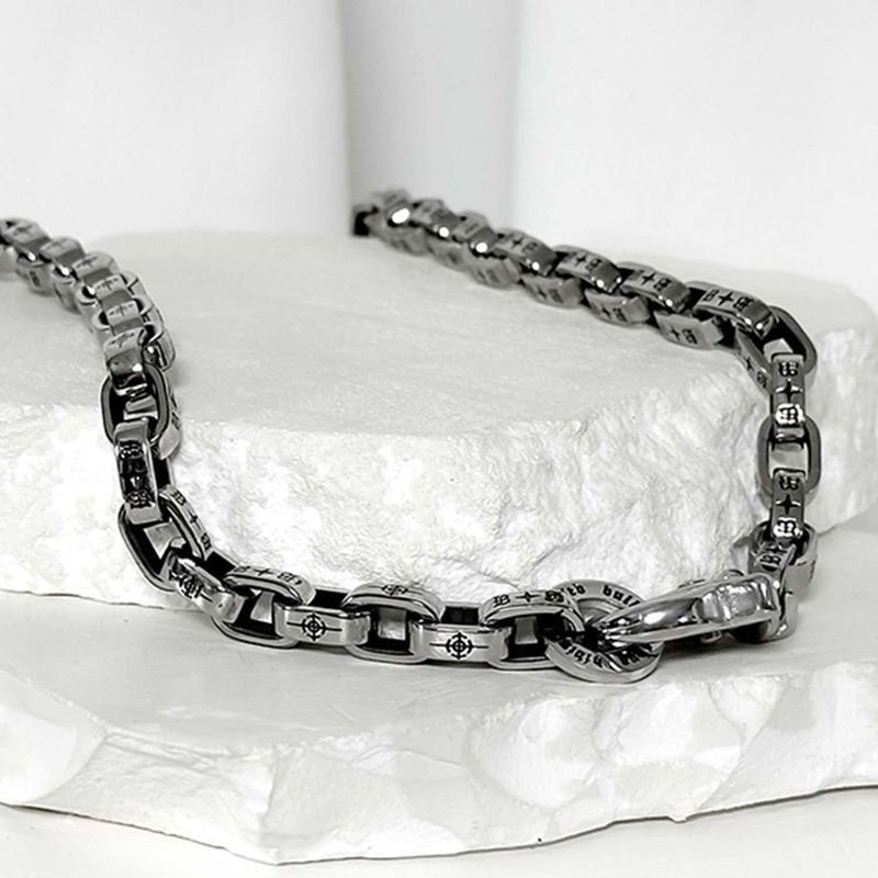 [BxV] Symbol logo carving chain necklace