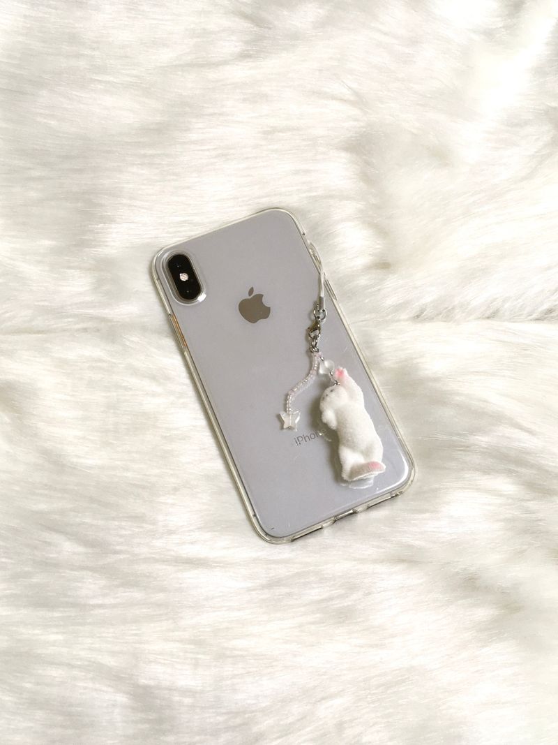 Cotton candy cat keyring
