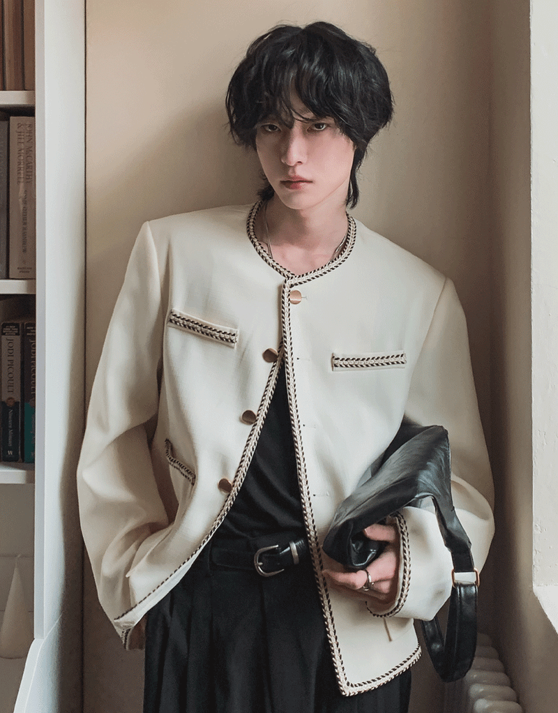 2PLAN（ツープラン）の「リーフラインツイードクロップジャケット (2 color)（ジャケット/アウター）」