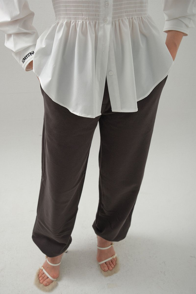Curve Waist Stretch Shirt_White