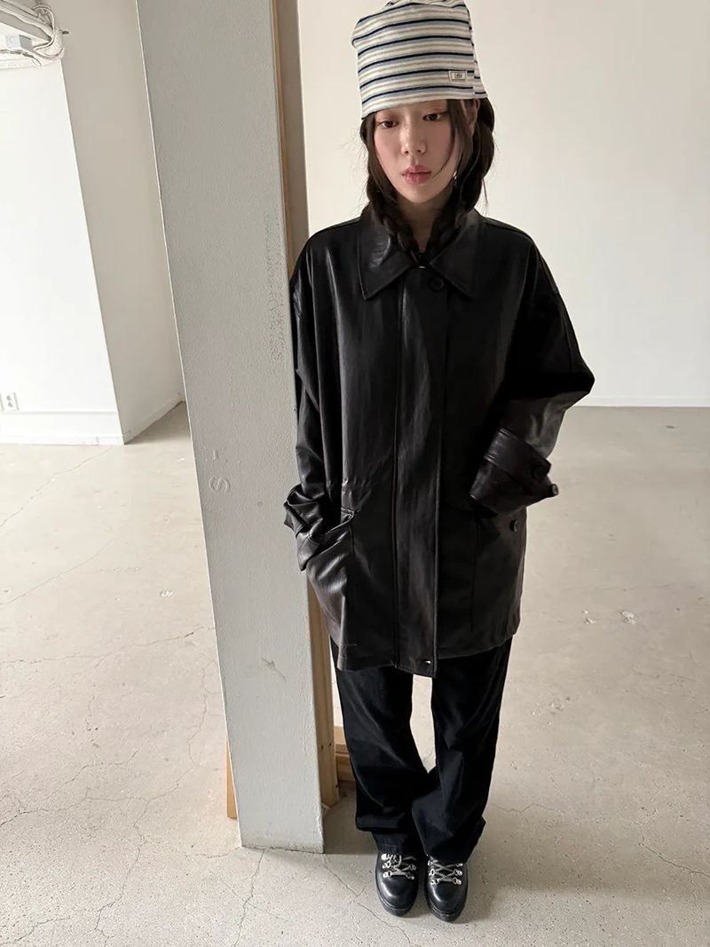 leather half jacket