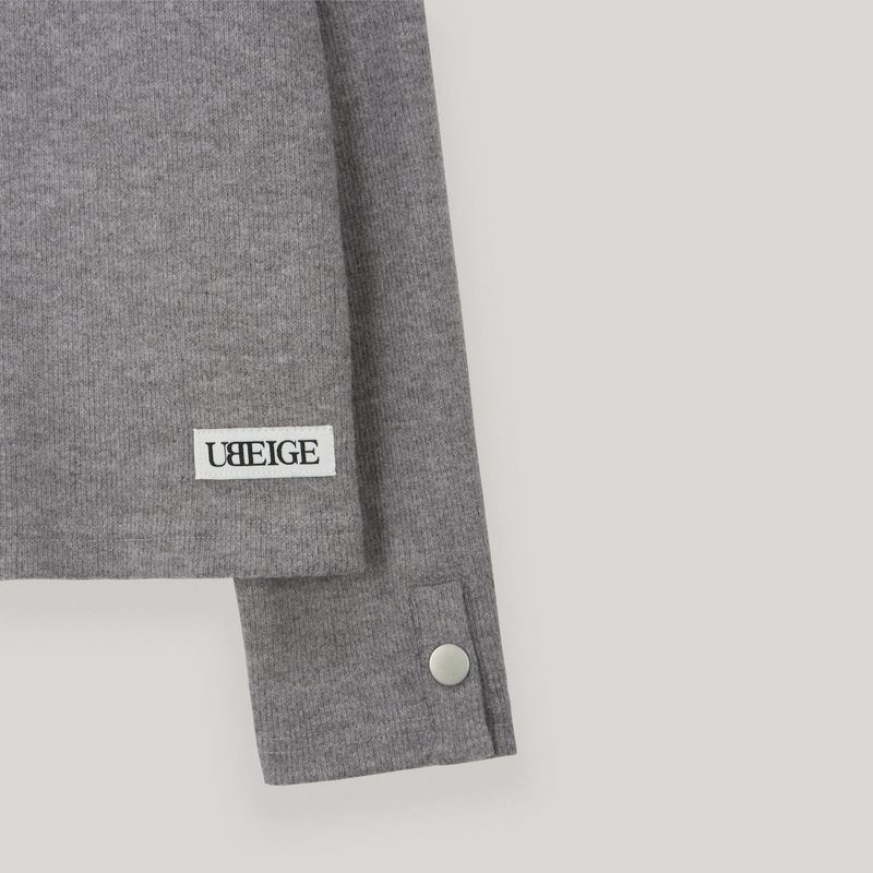 Melange Snap Knit Polar Tee