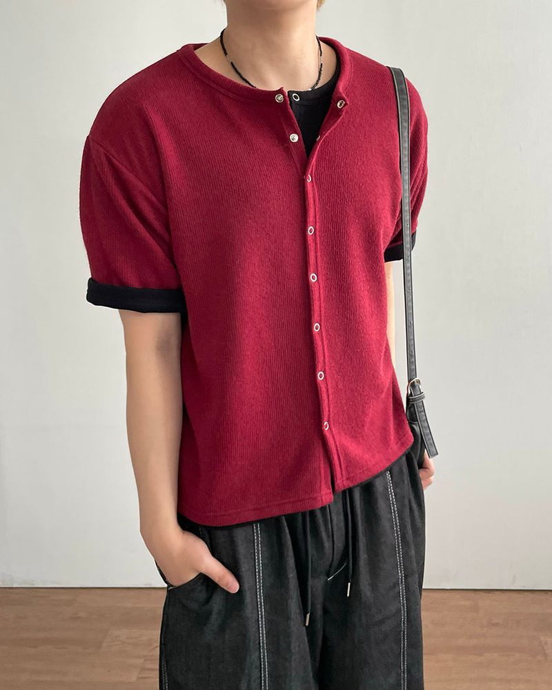 IDF（アイディーエフ）の「Plac Knit Short Sleeve Cardigan（Tops）」
