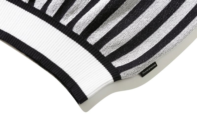 STRIPE BALLOON KNIT TOP_NAVY