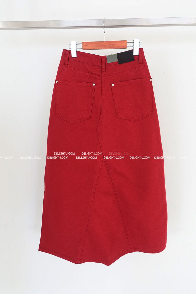 4 color cotton maxi long skirt