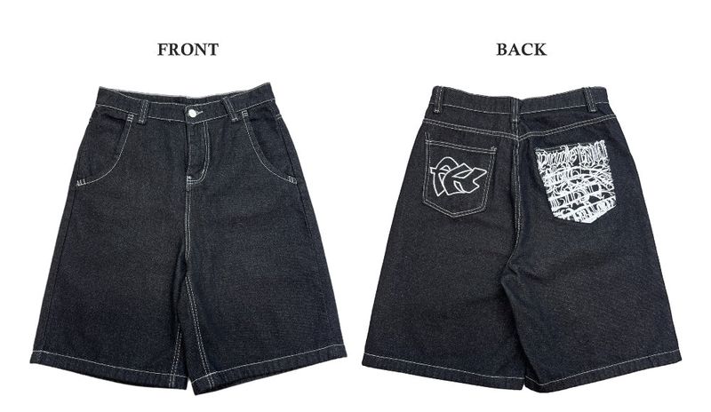  [🖤MD PICK] Backline Back Point Bermuda Denim Pants (Black)
