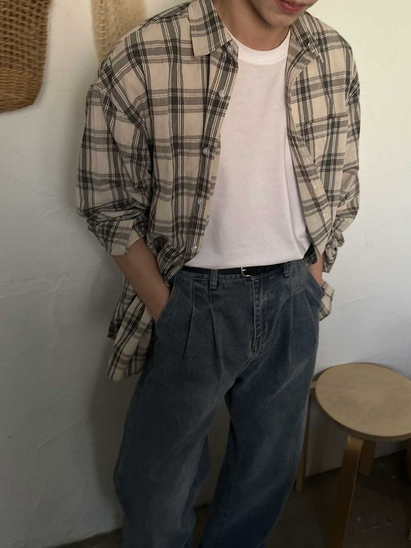 ASCLO Smart Spring Check Shirt (3color)