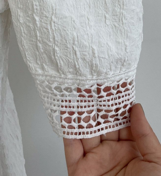 Charlene Jacquard Puff T-Blouse
