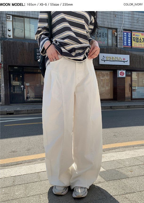 Devil Balloon Pintuck Wide Cotton Pants (3color)