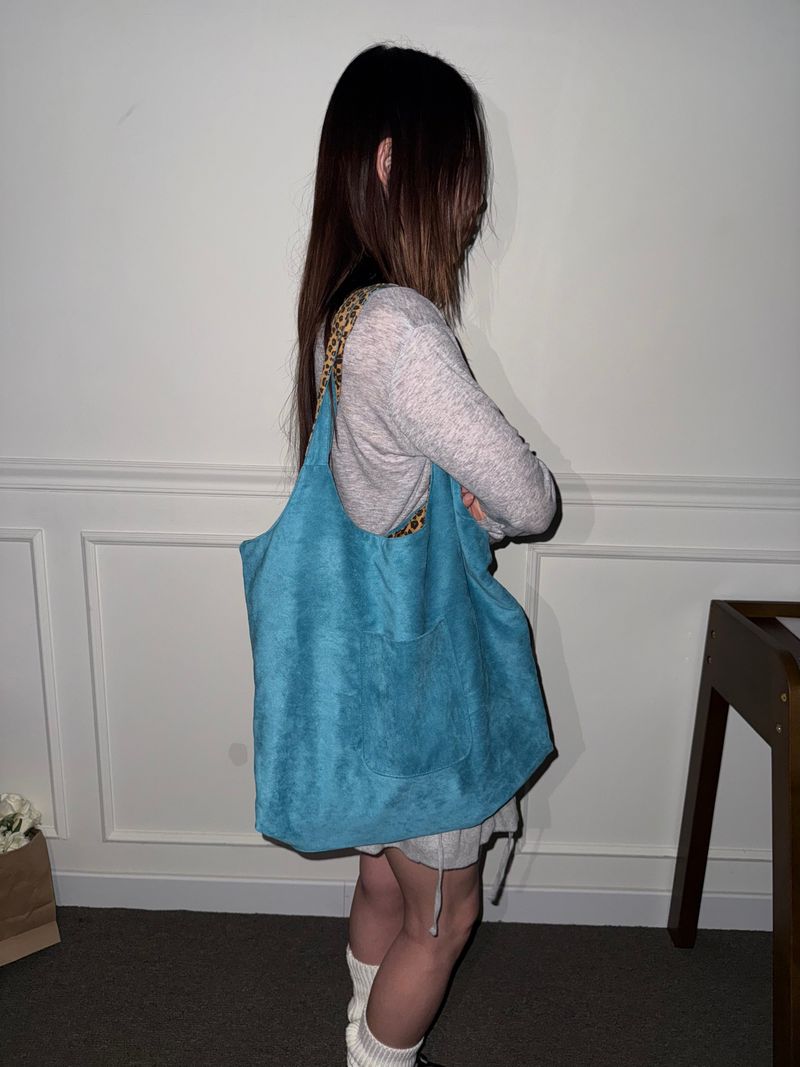 cobaltiny suede bag (Teal blue)