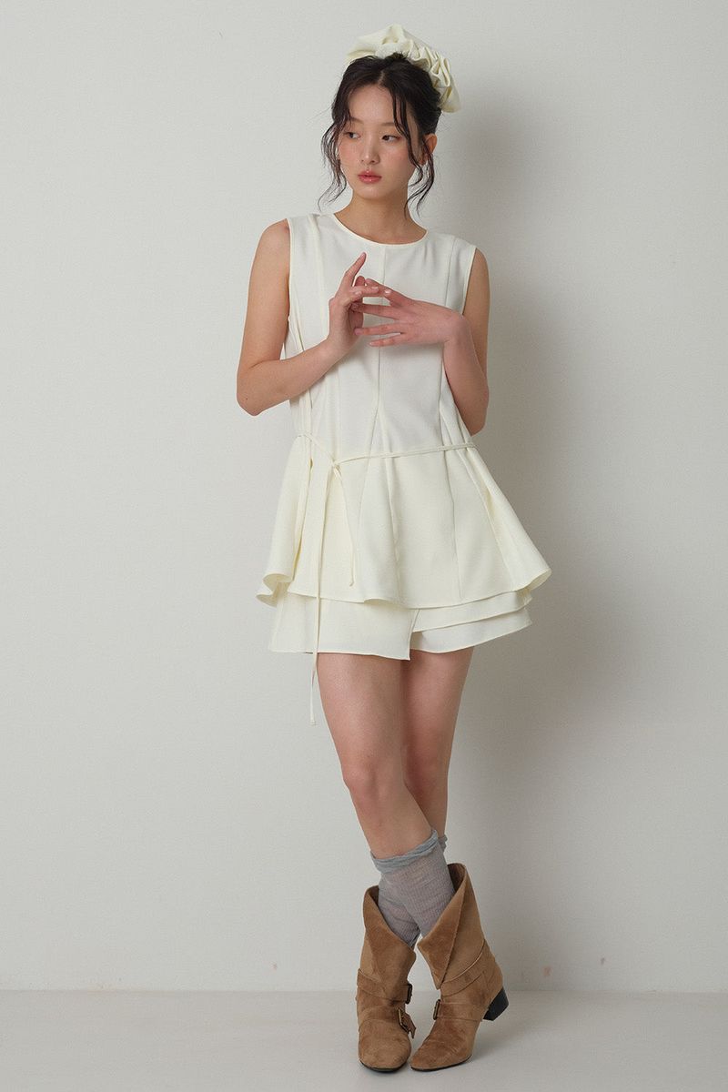 Wrap Skirt Short Pants_Ivory