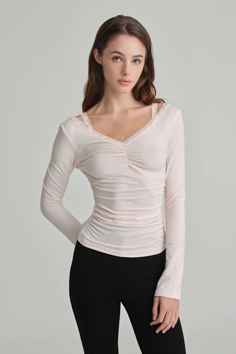 Ballerina lace long sleeve, Pink