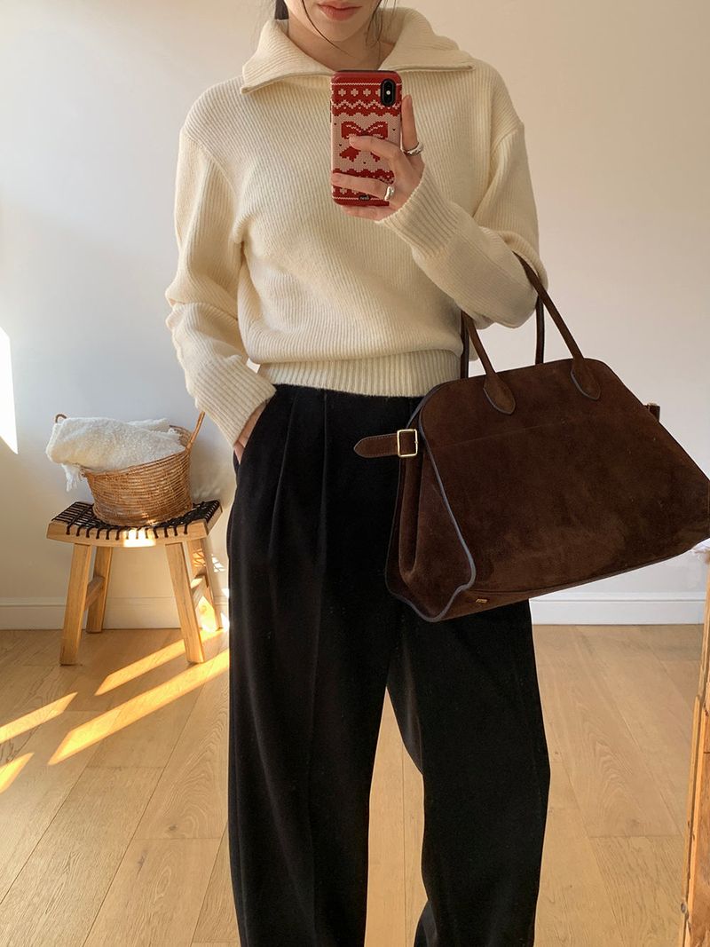 [MADE] [Wool Napping] Winter Warm Pintuck Wide Slacks