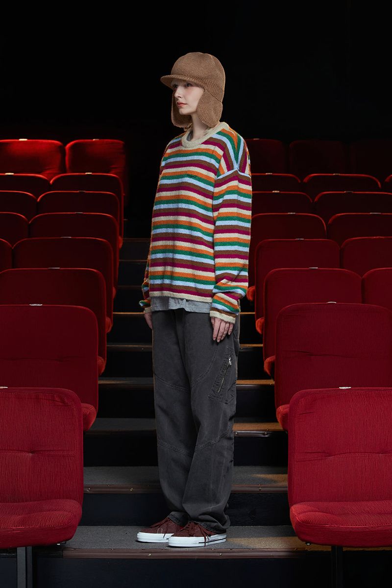 STRIPE MOHAIR KNIT / BEIGE
