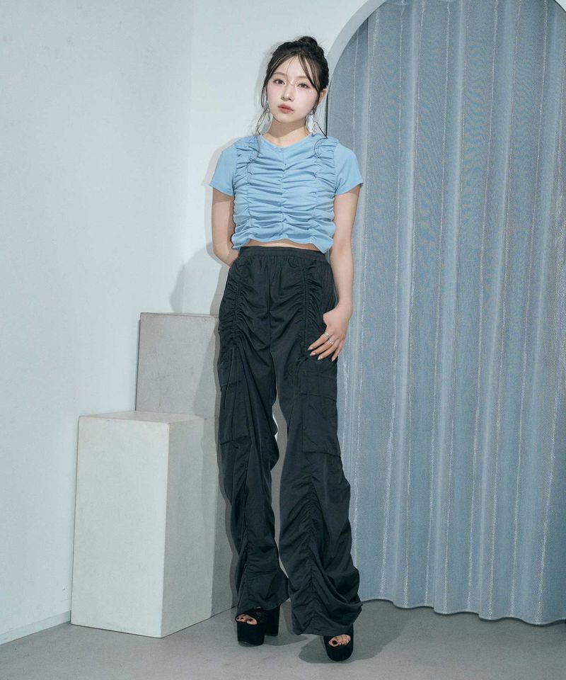 ANDGEEBEE(アンジービー)の「ギャザーリボンカーゴパンツ(Pants)」