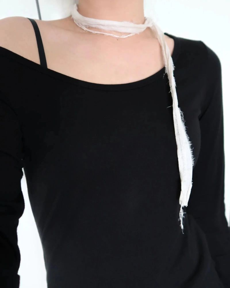 Double Tie Lace Necklace - Grey