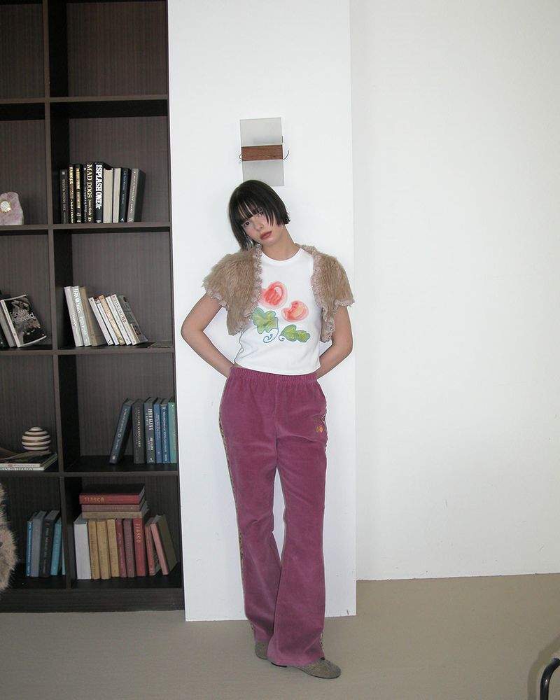 Leopard Corduroy Pants, Pink