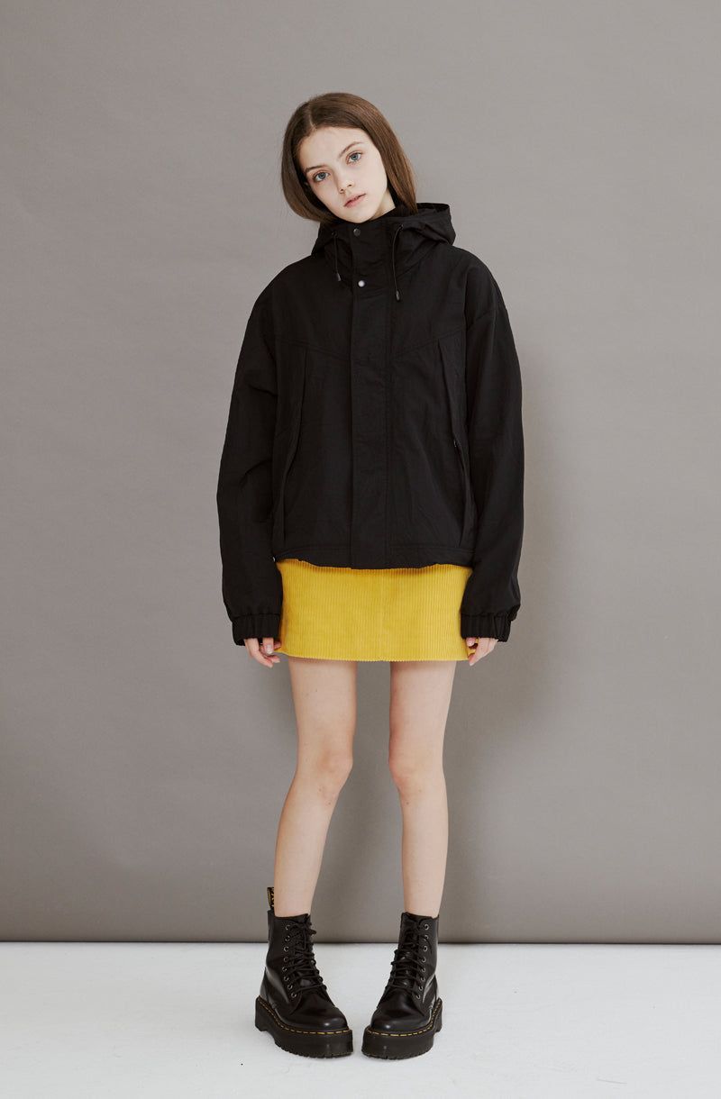 RIPSTOP 2WAY ZIP-UP JACKET [BLACK]