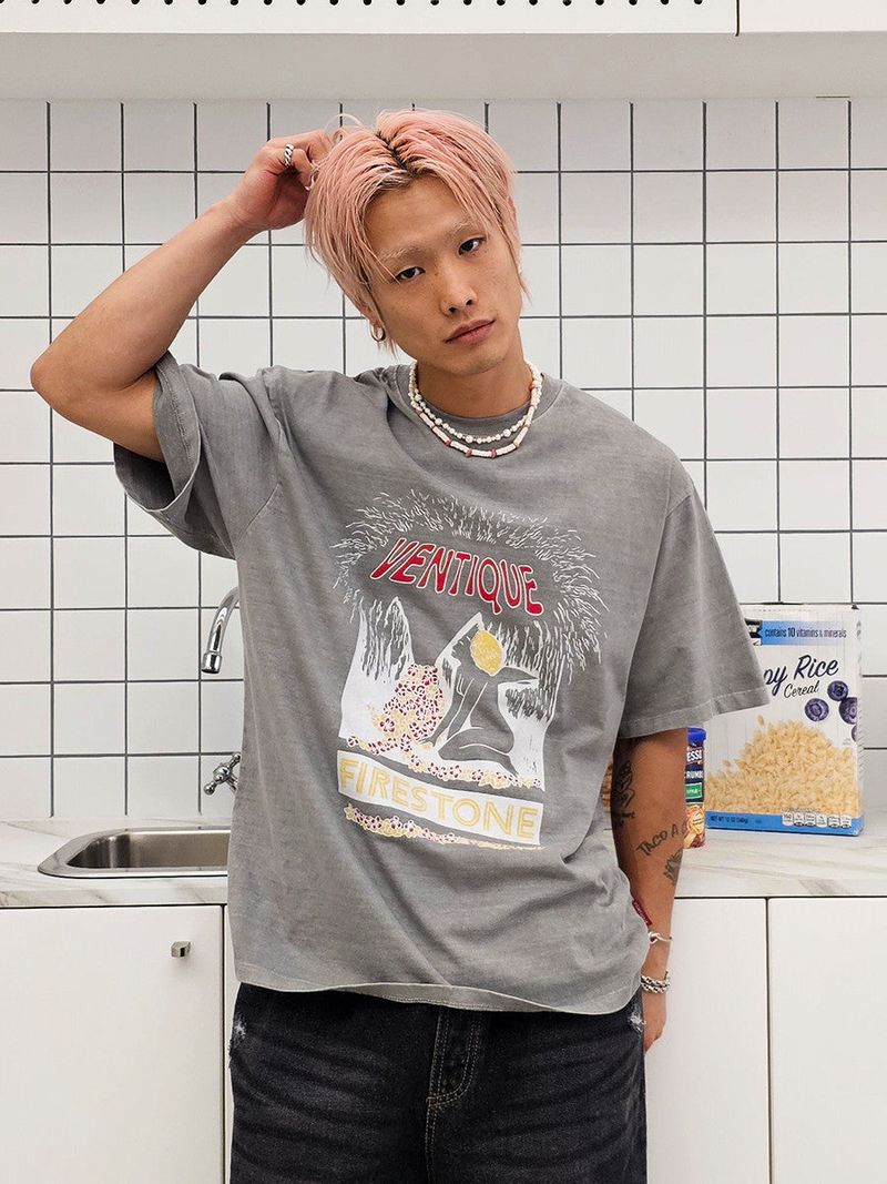 VENTIQUE Pig Firestone T-shirt 2color