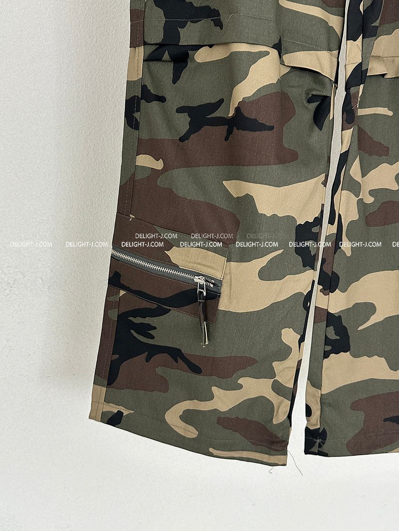 [UNISEX] Patch Military Camo Wide Pants